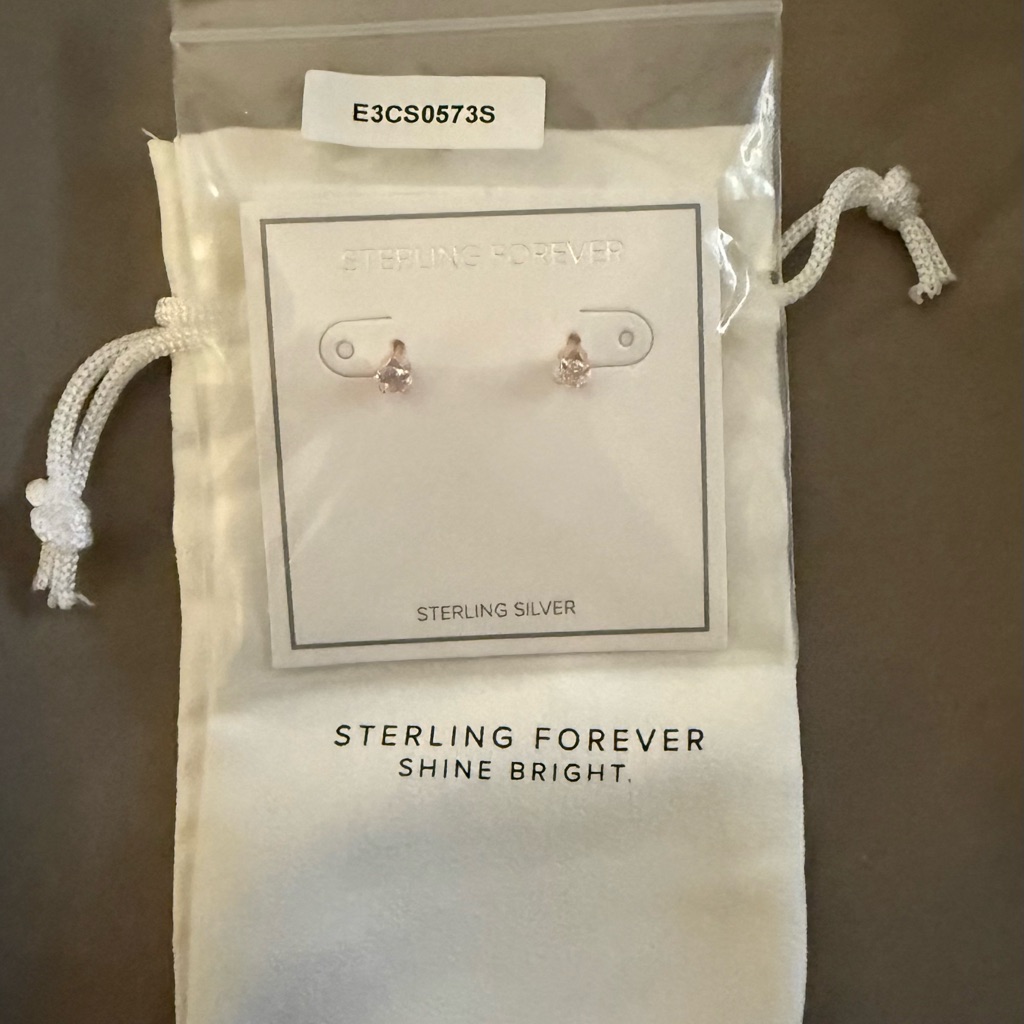 Brand New Diamond Sterling Silver Earrings